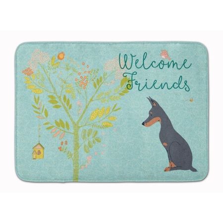 Carolines Treasures Welcome Friends Doberman Pinscher Machine Washable Memory Foam Mat BB7586RUG